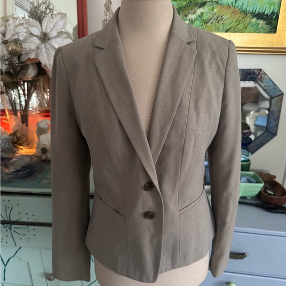 Ann Taylor Skirt Suit Set 6 Petite Light Brown Business Wear Workwear VGUC - Picture 1 of 6